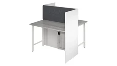 Cubicles Bush Furniture 48in  2 Person Office Cubicles with Locking Storage and Large Tackboards