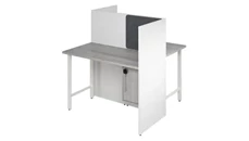 Cubicles Bush Furniture 48in  2 Person Office Cubicles with Locking Storage Cabinet