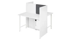 Cubicles Bush Furniture 48in  2 Person Office Cubicles with Locking Storage Cabinet