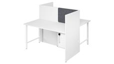 Cubicles Bush Furniture 60in  2 Person Office Cubicles with Locking Storage Cabinet