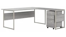 L Shaped Single Pedestal Desks Bush Furniture 72in W x 72in D L-Shaped Table Desk with Assembled Mobile File Cabinet