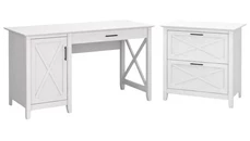 Office Suites Bush Furniture 54in W Computer Desk with Storage and 2 Drawer Lateral File Cabinet