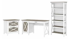 Office Suites Bush Furniture 54in W Computer Desk with 2 Drawer Lateral File Cabinet and 5 Shelf Bookcase