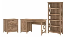 Office Suites Bush Furniture 54in W Computer Desk with 2 Drawer Lateral File Cabinet and 5 Shelf Bookcase