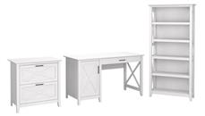 Office Suites Bush Furniture 54in W Computer Desk with 2 Drawer Lateral File Cabinet and 5 Shelf Bookcase
