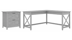 L Shaped Desk Shells Bush Furniture 60in W L-Shaped Desk with Lateral File Cabinet