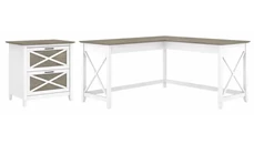 L Shaped Desk Shells Bush Furniture 60in W L-Shaped Desk with Lateral File Cabinet