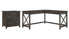 L Shaped Desk Shells Bush Furniture 60in W L-Shaped Desk with Lateral File Cabinet