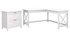 L Shaped Desk Shells Bush Furniture 60in W L-Shaped Desk with Lateral File Cabinet