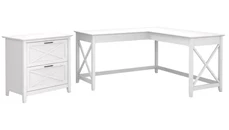 L Shaped Desk Shells Bush Furniture 60in W L-Shaped Desk with Lateral File Cabinet