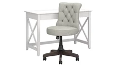 Writing Desks Bush Furniture 48in W Writing Desk with Mid Back Tufted Office Chair