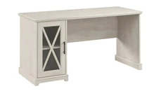 Stand-Alone Single Pedestal Desks Bush Furniture 60in W Farmhouse Desk with Storage Cabinet