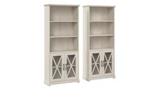 Standard Bookcases Bush Furniture Farmhouse 5 Shelf Bookcase with Glass Doors - Set of 2