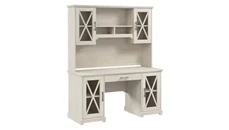Stand-Alone Desks with Hutch Bush Furniture 60in W Farmhouse Desk with Hutch and Keyboard Tray