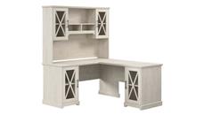 L Shaped Desks with Hutch Bush Furniture 60in W Farmhouse L-Shaped Desk with Hutch and Storage Cabinets