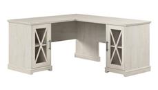 L Shaped Double Pedestal Desks Bush Furniture 60in W Farmhouse L-Shaped Desk with Storage Cabinets