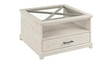 Coffee Tables Bush Furniture Farmhouse Glass Coffee Table with Storage