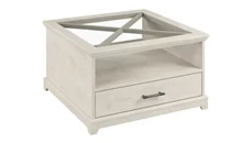 Coffee Tables Bush Furniture Farmhouse Glass Coffee Table with Storage