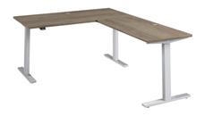 Standing Desks - Electronically Adjustable Bush Furniture 60in W Height Adjustable L-Shaped Standing Desk