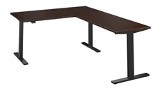 Standing Desks - Electronically Adjustable Bush Furniture 60in W Height Adjustable L-Shaped Standing Desk