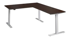 Standing Desks - Electronically Adjustable Bush Furniture 60in W Height Adjustable L-Shaped Standing Desk