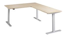 Standing Desks - Electronically Adjustable Bush Furniture 60in W Height Adjustable L-Shaped Standing Desk