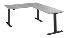 Standing Desks - Electronically Adjustable Bush Furniture 60in W Height Adjustable L-Shaped Standing Desk