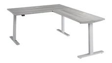 Standing Desks - Electronically Adjustable Bush Furniture 60in W Height Adjustable L-Shaped Standing Desk