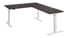 Standing Desks - Electronically Adjustable Bush Furniture 60in W Height Adjustable L-Shaped Standing Desk