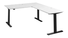 Standing Desks - Electronically Adjustable Bush Furniture 60in W Height Adjustable L-Shaped Standing Desk