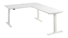 Standing Desks - Electronically Adjustable Bush Furniture 60in W Height Adjustable L-Shaped Standing Desk