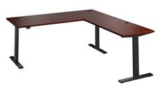 Standing Desks - Electronically Adjustable Bush Furniture 72in W Height Adjustable L-Shaped Standing Desk