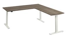 Standing Desks - Electronically Adjustable Bush Furniture 72in W Height Adjustable L-Shaped Standing Desk