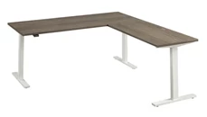 Standing Desks - Electronically Adjustable Bush Furniture 72in W Height Adjustable L-Shaped Standing Desk