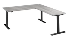 Standing Desks - Electronically Adjustable Bush Furniture 72in W Height Adjustable L-Shaped Standing Desk