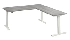 Standing Desks - Electronically Adjustable Bush Furniture 72in W Height Adjustable L-Shaped Standing Desk
