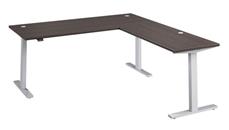 Standing Desks - Electronically Adjustable Bush Furniture 72in W Height Adjustable L-Shaped Standing Desk
