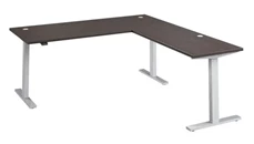 Standing Desks - Electronically Adjustable Bush Furniture 72in W Height Adjustable L-Shaped Standing Desk