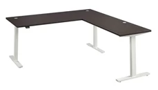 Standing Desks - Electronically Adjustable Bush Furniture 72in W Height Adjustable L-Shaped Standing Desk