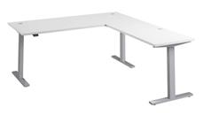 Standing Desks - Electronically Adjustable Bush Furniture 72in W Height Adjustable L-Shaped Standing Desk