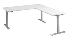 Standing Desks - Electronically Adjustable Bush Furniture 72in W Height Adjustable L-Shaped Standing Desk