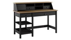 Stand-Alone Single Pedestal Desks Bush Furniture 54in W Computer Desk with Shelves and Desktop Organizer