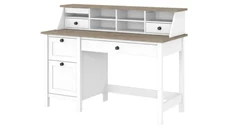 Stand-Alone Single Pedestal Desks Bush Furniture 54in W Computer Desk with Drawers and Desktop Organizer