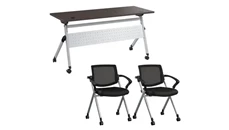 Training Tables Bush Furniture 60in W Nesting Training Table and 2 Nesting Chairs with Arms