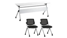 Training Tables Bush Furniture 72in W Nesting Training Table and 2 Nesting Chairs