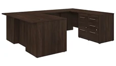 U Shaped Desks Bush Furniture 72in W U-Shaped Executive Desk with 3 Drawer File Cabinet - Assembled, and 2 Drawer File Cabinet - Assembled