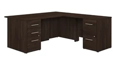 L Shaped Double Pedestal Desks Bush Furniture 72in W L-Shaped Executive Desk with 3 Drawer File Cabinet and 2 Drawer File Cabinet