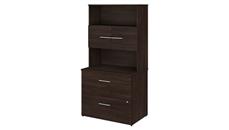 Lateral File Cabinets Bush Furniture 36in W 2 Drawer Lateral File Cabinet - Assembled, with Hutch