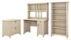 Office Suites Bush Furniture Mission Desk with Hutch, Lateral File Cabinet and 5 Shelf Bookcase