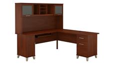 L Shaped Desks with Hutch Bush Furniture 72in W L-Shaped Desk with Hutch